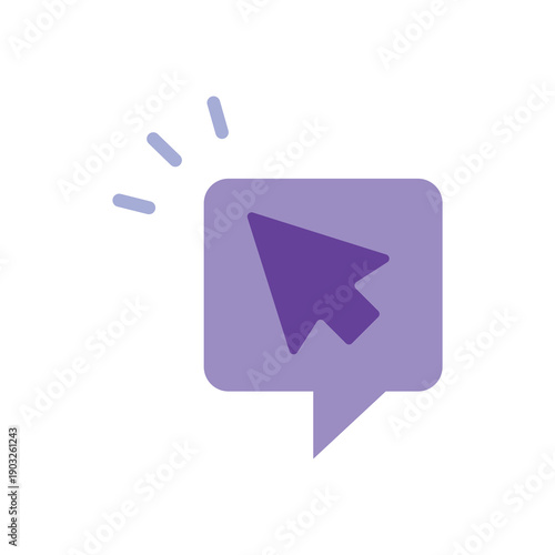 Cursor click on message bubble CTR concept