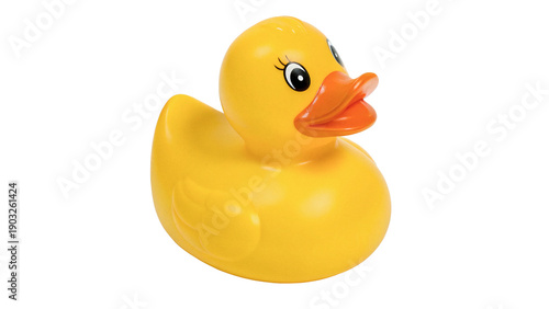 Konstfotografi Rubber duck toy floating  isolated on transparent background cut out