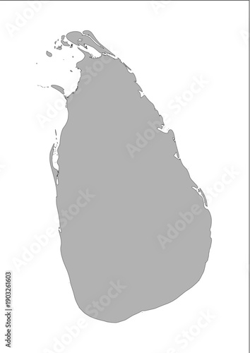 Blank Sri Lanka vector map isolated on differant background
