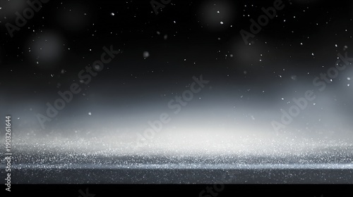 precipitation. Minimalist winter themed image with white particles against dark backdrop, wellbeing guides, coaching materials, designed for mental health education and mindfulness programs.