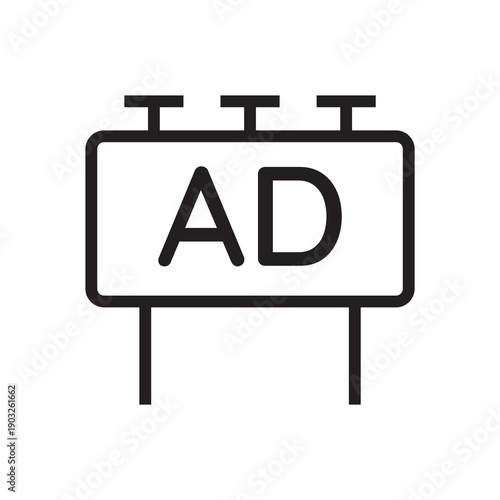 Outdoor billboard advertising signage board icon