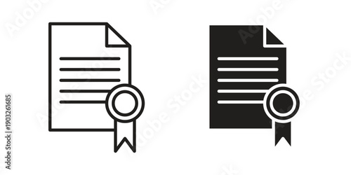 Credential icon concept. Thin line symbol. Vector illustration isolated. Editable stroke.