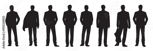 black silhouette group of man