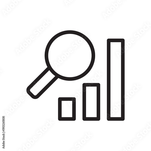 Data comparison search with magnifying glass icon