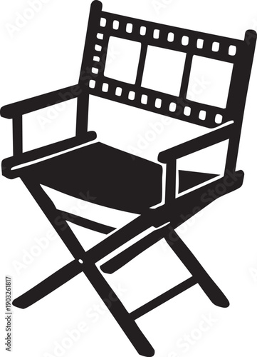 Director chair film movie cinema seat icon simple style