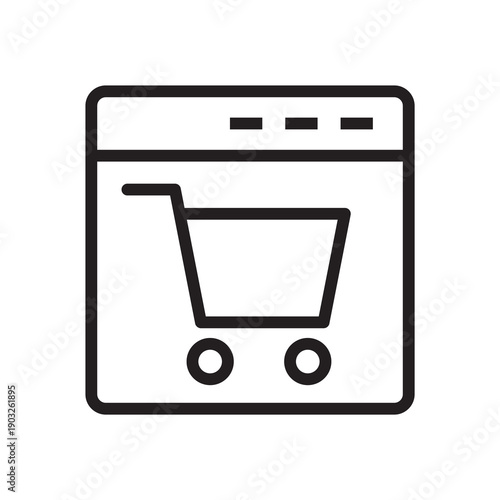 Online shopping cart website browser interface icon