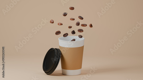 hot coffee cups mockup with clean background