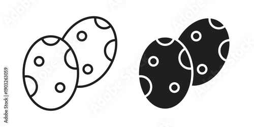 Dinosaur egg icon concept. Thin line symbol. Vector illustration isolated. Editable stroke.