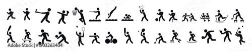 sports black icons vector design 
