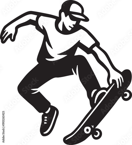 Man skateboarding performing tricks on a skateboard outdoors recreational activity