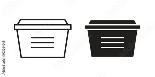 Dumpster icon concept. Thin line symbol. Vector illustration isolated. Editable stroke.