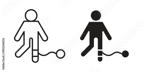 Escape icon concept. Thin line symbol. Vector illustration isolated. Editable stroke.