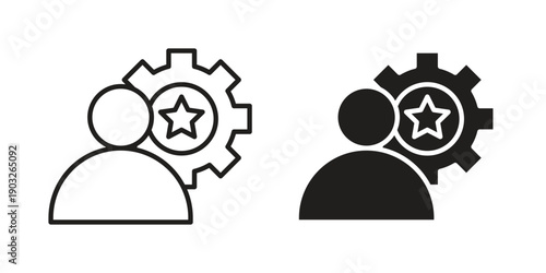 Expert icon concept. Thin line symbol. Vector illustration isolated. Editable stroke.