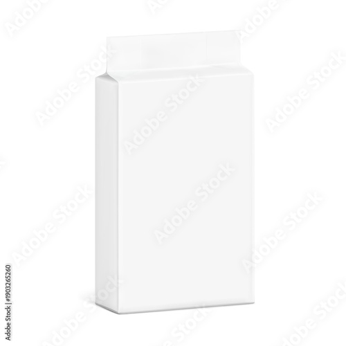 Vacuum brick pack bag mockup for food, coffee, cat litter and etc. Vector illustration isolated on white background. Easy to use for presentation your product, idea, promo, design. EPS10.