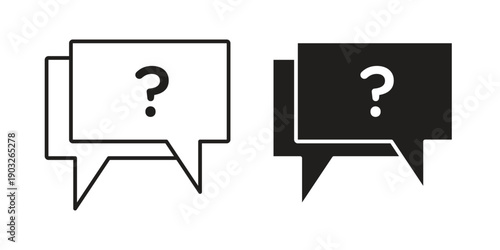 Faq help icon concept. Thin line symbol. Vector illustration isolated. Editable stroke.
