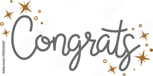 Congrats hand drawn text for celebration message banner