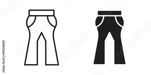 Flare pants icon concept. Thin line symbol. Vector illustration isolated. Editable stroke.