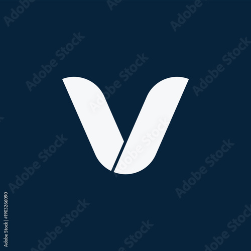 Modern abstract V letter monogram logo featuring flowing curved shapes aligned with 2025 design trends where personalized monograms infused with character and custom quirks