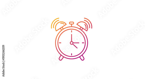 Vibrant Gradient Alarm Clock Icon Symbolizing Timely Wake-Up and Important Schedule Reminders
