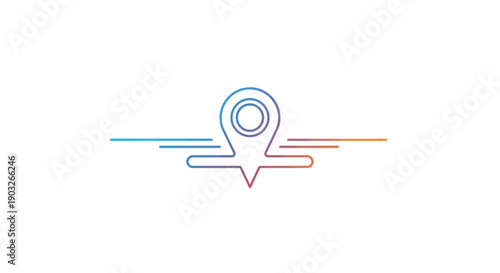 Dynamic gradient location pin icon representing global navigation and modern digital mapping