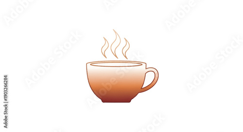 Stylized illustration of a steaming hot beverage cup for warmth and comfort