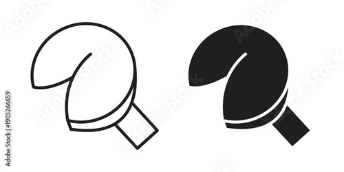 Fortune cookie icon concept. Thin line symbol. Vector illustration isolated. Editable stroke.