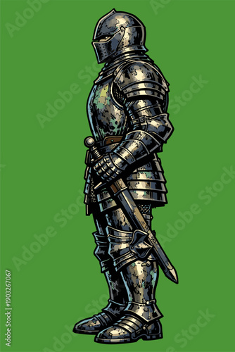 vector image of ancient soldiers wearing armor