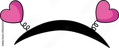 Heart headband icon. Romantic cute hair accessory