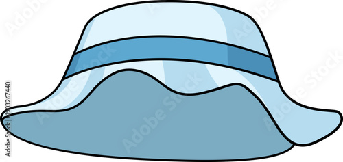 Summer white hat cartoon icon. Textile cap