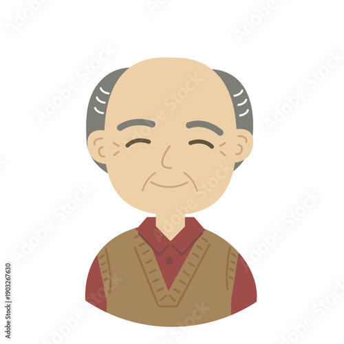 80代から90代ぐらいの男性のイラストあたたかい雰囲気
