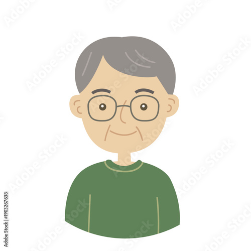 60代から70代ぐらいの男性のイラスト落ち着いた雰囲気