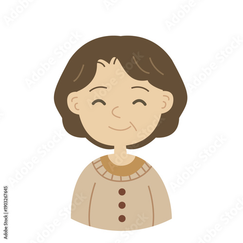 50代から70代ぐらいの女性のイラスト優しい雰囲気