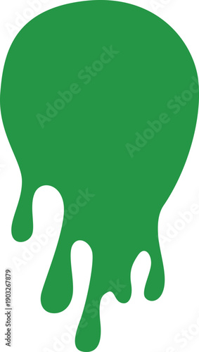 Toxic green leak dripping. Slime splash stain