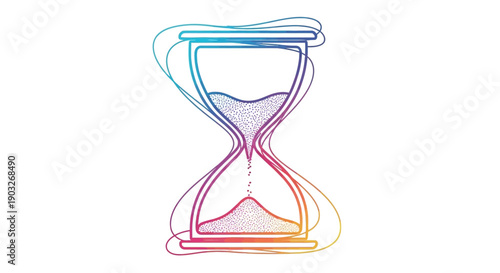 Vibrant gradient hourglass illustrating the continuous flow and fleeting nature of time