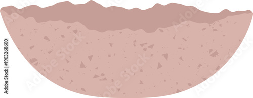 Ceramic bowl icon in handmade clay craft style