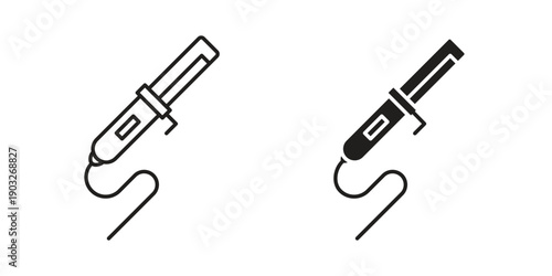 Hair curler icon concept. Thin line symbol. Vector illustration isolated. Editable stroke.