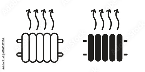Heat icon concept. Thin line symbol. Vector illustration isolated. Editable stroke.