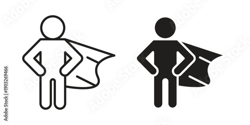 Hero icon concept. Thin line symbol. Vector illustration isolated. Editable stroke.