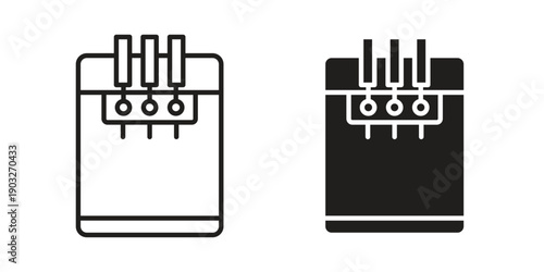 Ice cream maker icon concept. Thin line symbol. Vector illustration isolated. Editable stroke.