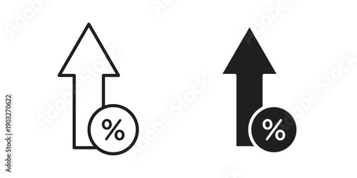Increase rate icon concept. Thin line symbol. Vector illustration isolated. Editable stroke.