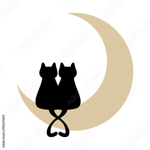 Black Cat Moon Animal Feline Graphic Halloween