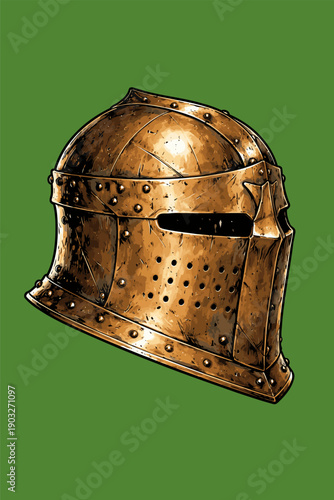 vector image of armor helmet