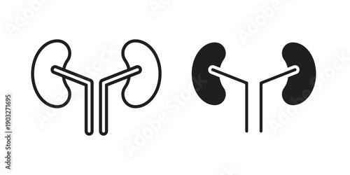 Kidney icon concept. Thin line symbol. Vector illustration isolated. Editable stroke.