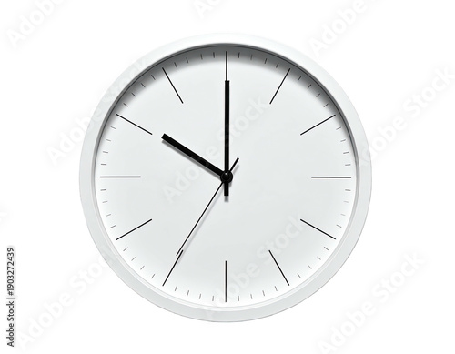 Free Download Plain white round wall clock shows the time at ten to ten against a black background - GFXLoad