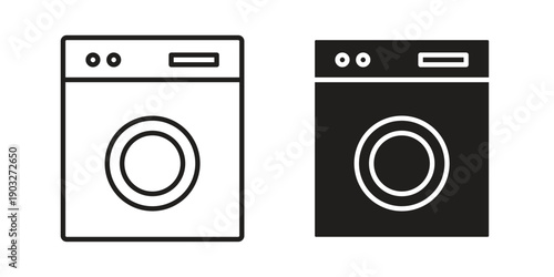 Laundry icon concept. Thin line symbol. Vector illustration isolated. Editable stroke.