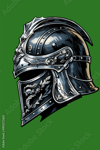 vector image of armor helmet