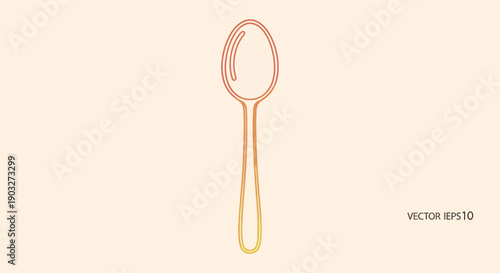 Modern outline spoon design featuring a warm gradient on a soft background for culinary themes