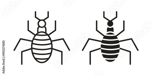 Louse icon concept. Thin line symbol. Vector illustration isolated. Editable stroke.