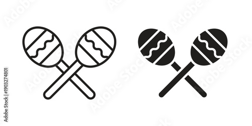 Maracas icon concept. Thin line symbol. Vector illustration isolated. Editable stroke.