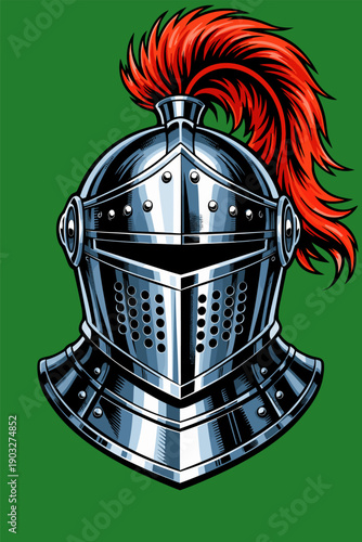 vector image of armor helmet